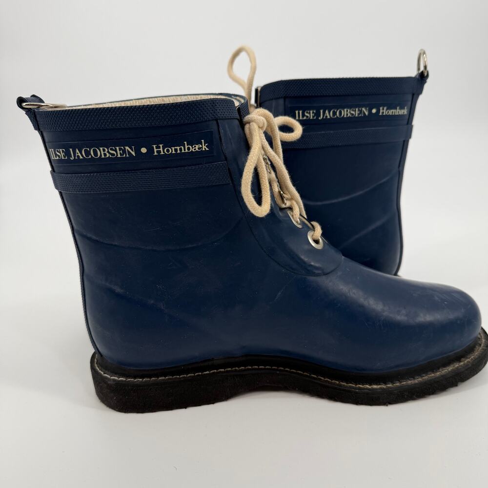 ILSE JACOBSEN HORNBAEK WOMEN’S RAIN BOOTS SIZE EU 38 or US 8 Navy Blue - Picture 5 of 8
